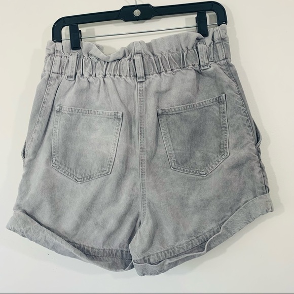 IRO Clichy High-waisted Gathered Denim Shorts in Light Grey size 38 - Picture 7 of 13